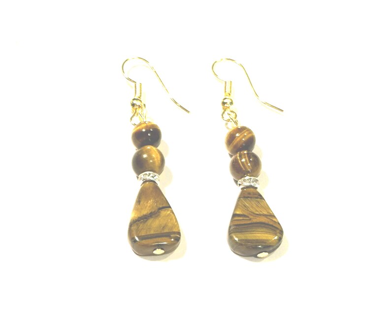 Tiger Eye Bead Necklace & Optional Matching Earrings Necklace & Earrings