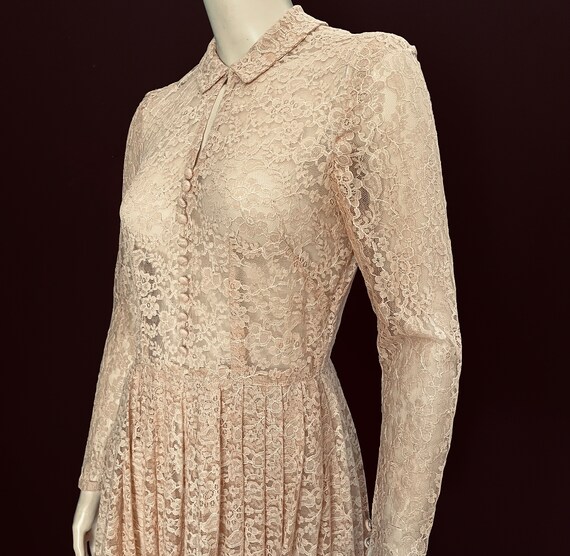Love 1950s Long Sleeved Lacy Occasion Dress, Dust… - image 4