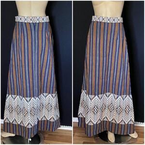 Beautiful Embroidered Guatemalan Heavy Cotton Skirt, Floor Length, Multi Color, White, Medium