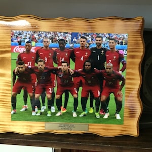 Handcrafted Pine Plaque UEFA Euro 2016 Champions (Portugal Team)