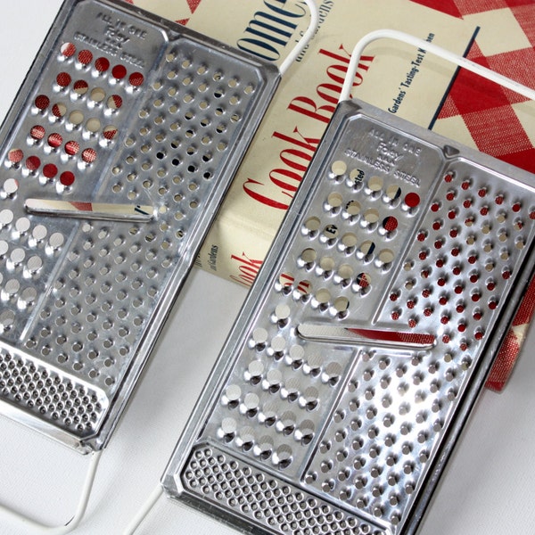 Jahrgang Käse Reibe-Gemüse-Hobel Reibe Shredder-Haushaltswaren-Food Prep-Antik Geschirr-Foley Küchenutensilien-Edelstahl-alles In einem