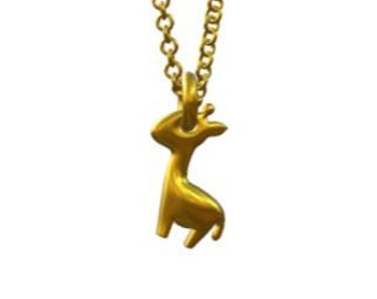 Tiny Giraffe charm, solid gold giraffe charm, little gold giraffe charm, cute small giraffe charm