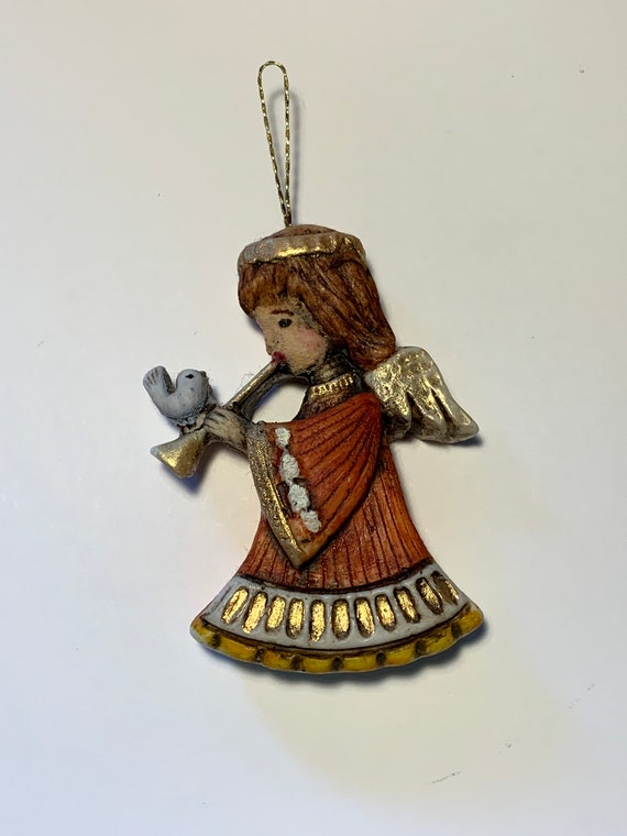 Angel With Trumpet and Dove Etsy