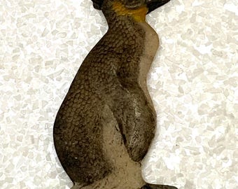 Adorno de pingüino de cera vintage