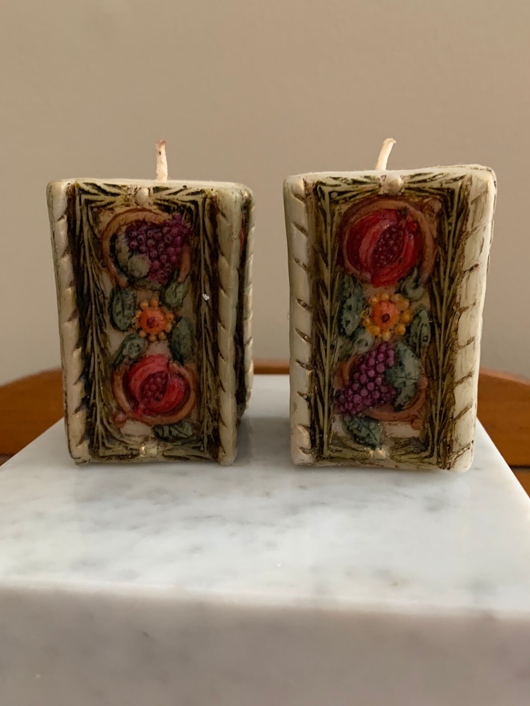 Floral Candles set of Two Etsy UK