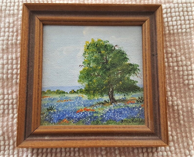 Mini Texas Blue Bonnets Landscape by Pat McKinney