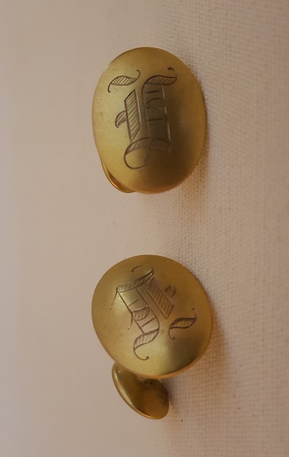 Vintage, Estate Monogrammed "E" Cufflinks 1950's