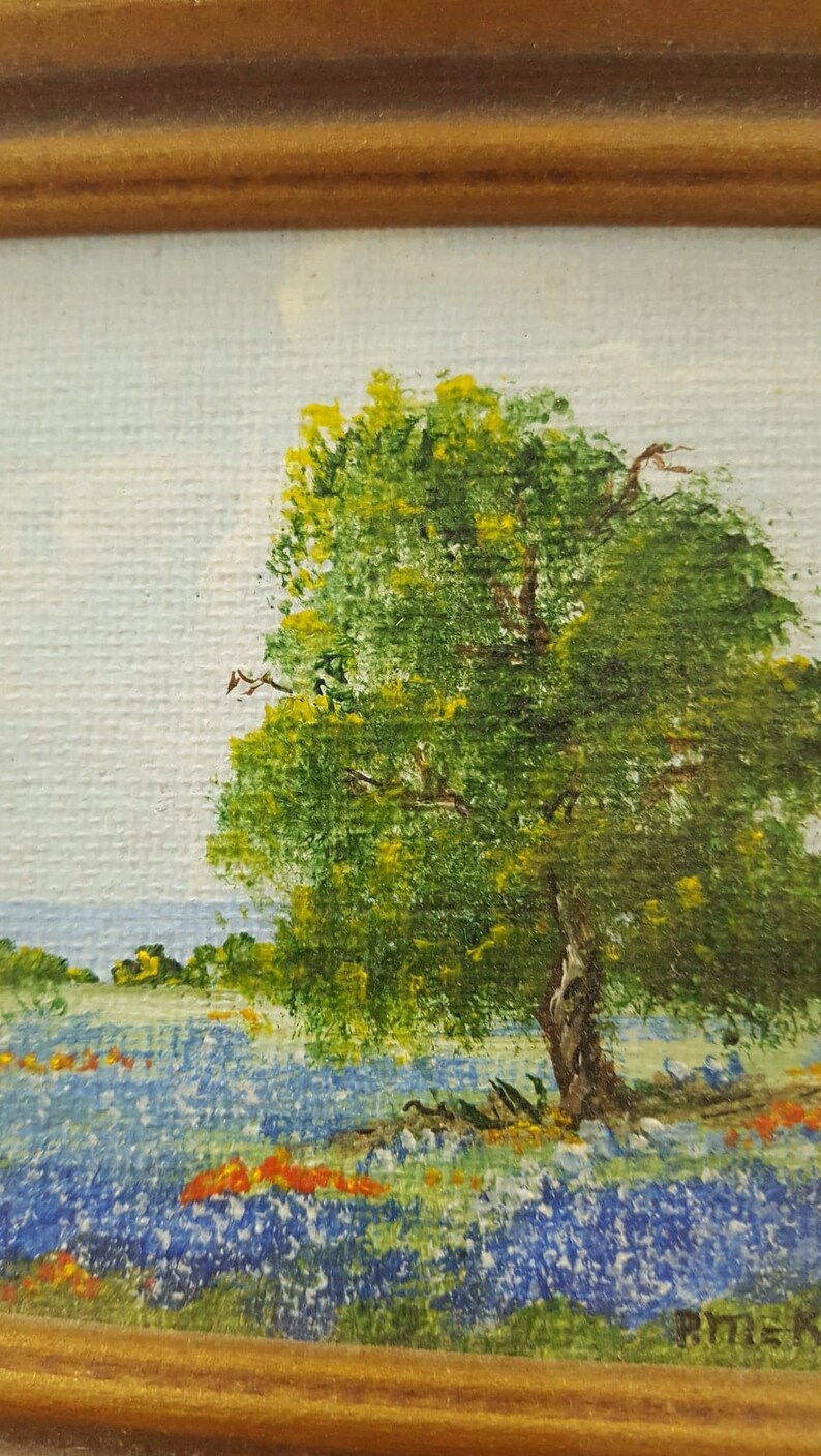 Mini Texas Blue Bonnets Landscape by Pat McKinney