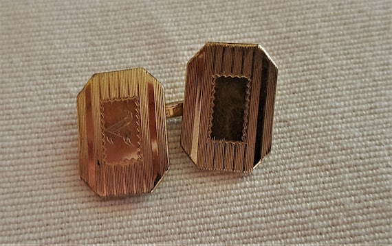Boutons De Manchette Vintage Ton Or - Occasion En Bon état, Accessoire élégant Pour Homme