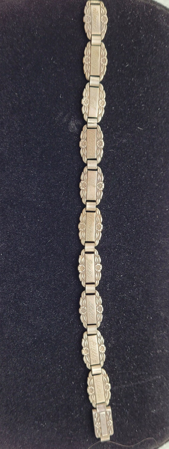 WWII Sterling Forget Me Not Bracelet