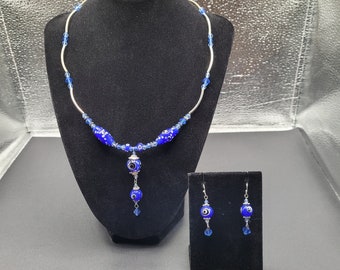 Stauer "Evil Eye" Necklace and Earrings Set