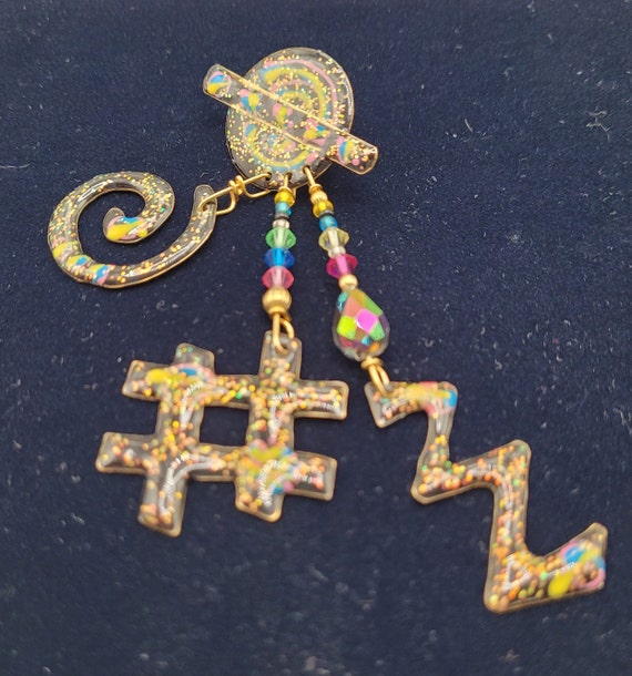 Geometric Multi Colored Statement Earrings - image 3