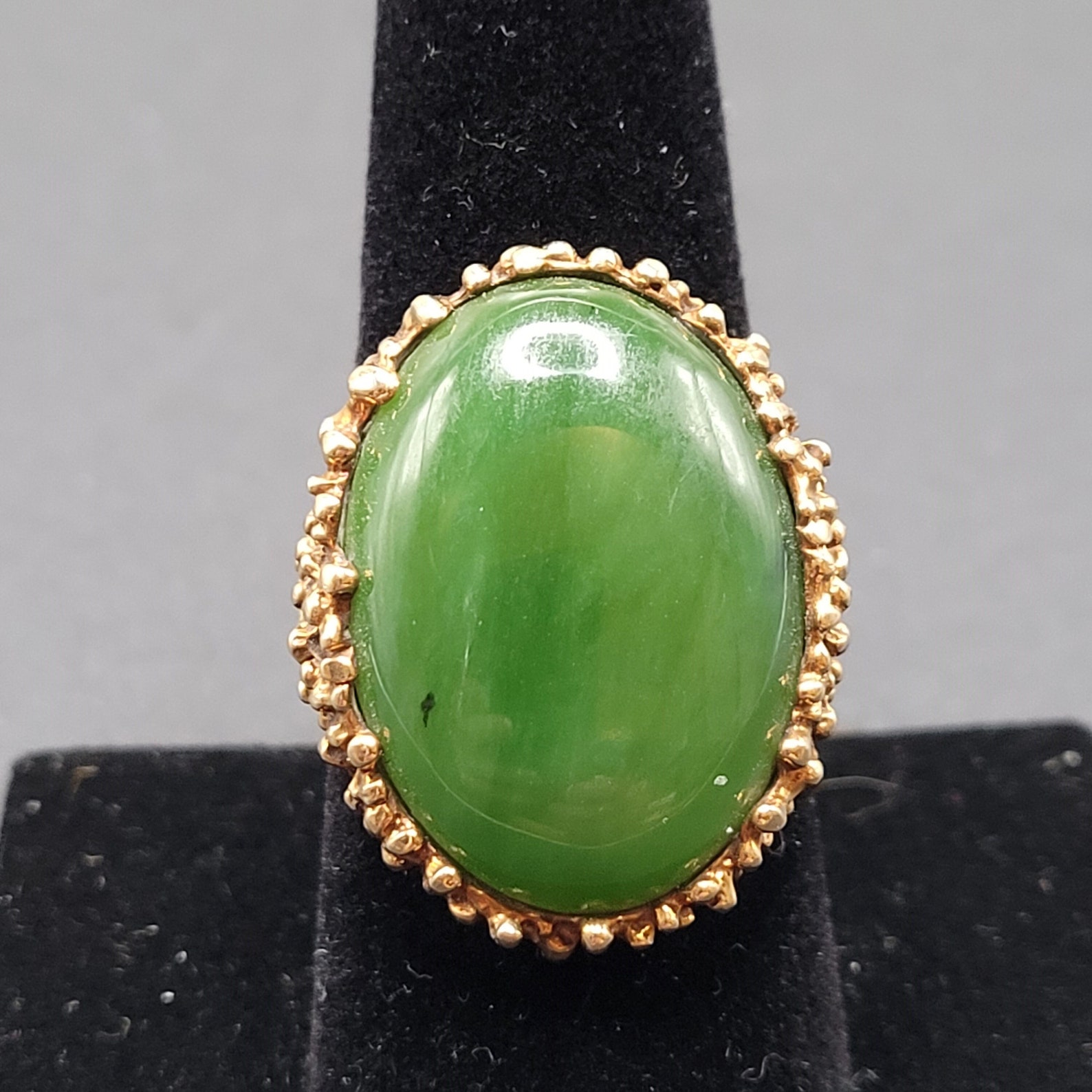 10K TCJ Jade & Gold Statement Ring - Etsy