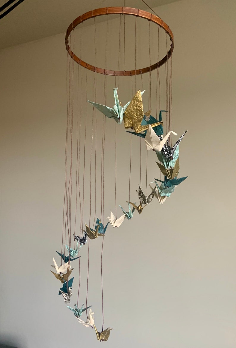 CUSTOM Origami Paper Crane Mobile Etsy