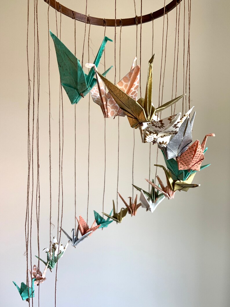 CUSTOM Origami Paper Crane Mobile Etsy