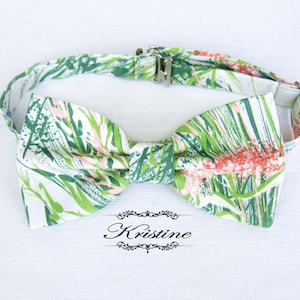 Unique floral bow tie. Grass and flowers bowtie. Grooms bow tie. Beach wedding, groomsmen gifts, best man. Christmas gift, anniversary.
