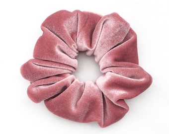 Blush pink velvet scrunchie
