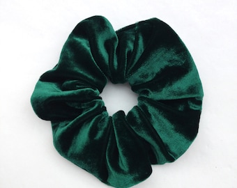 Hunter green velvet scrunchie