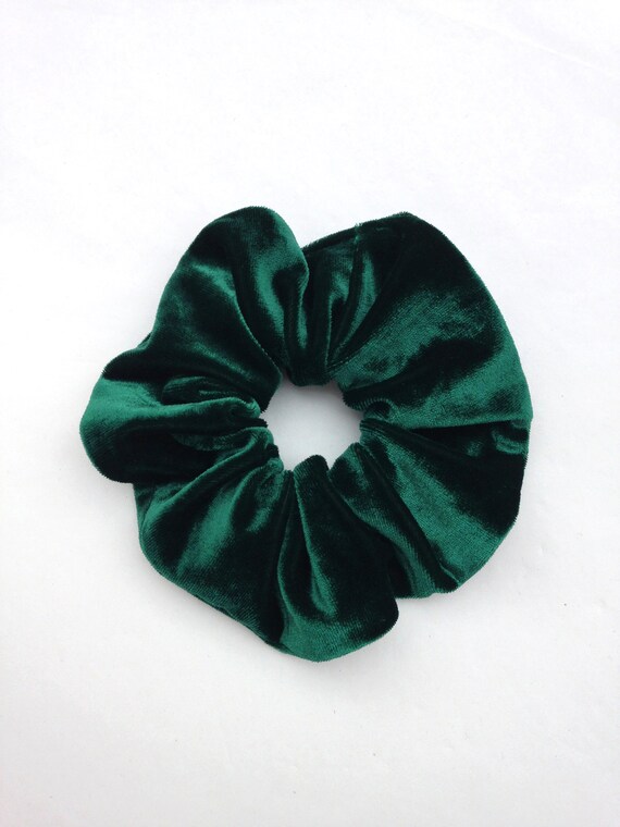Hunter green velvet scrunchie