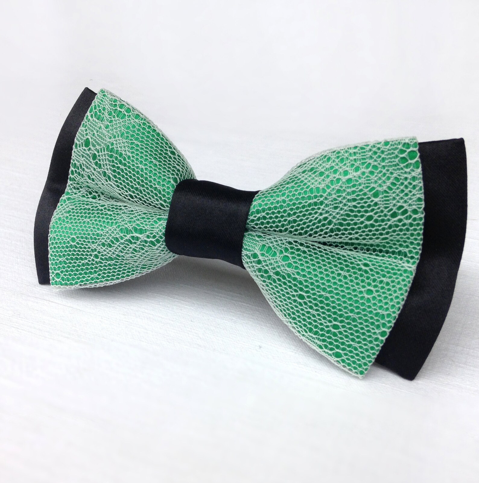 Emerald Green Bow Tie. Lace Bow Tie. Groom's Bow Tie Black Etsy