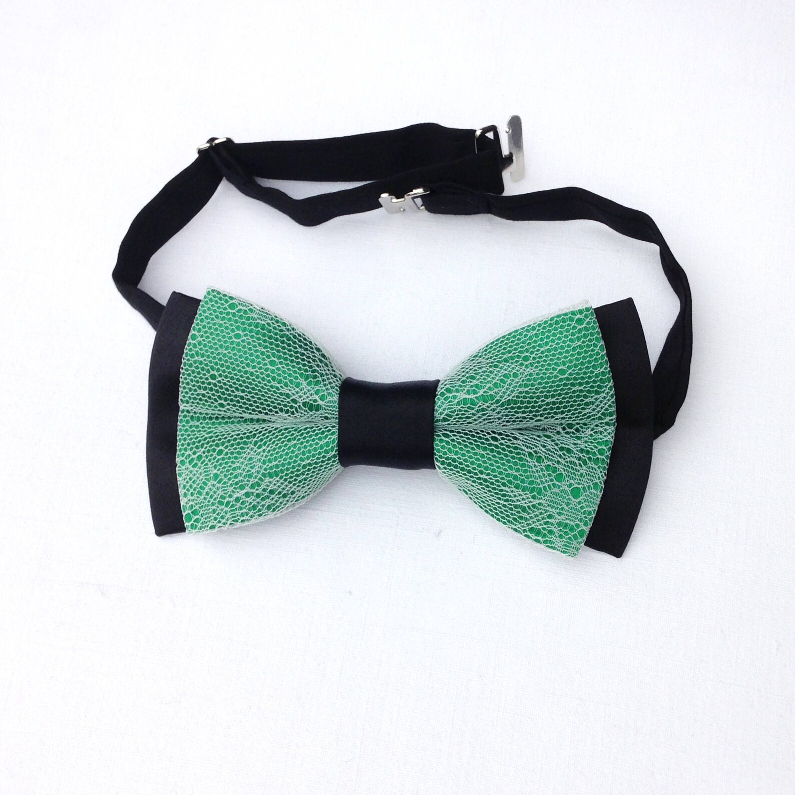 Emerald Green Bow Tie. Lace Bow Tie. Groom's Bow Tie Black Etsy