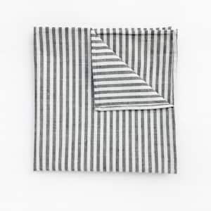 Grey & white striped pocket square. Nautical pocket square. Groomsmen gift. Gray handkerchief. Husband gift.