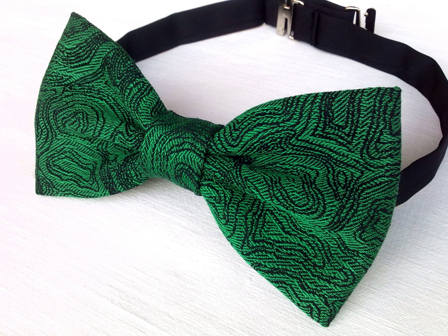 Men's bow tie Emerald Green Printed handmade emerald Etsy