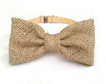 Men's Burlap Bow Tie. Rustic Wedding Bow Tie. Groomsmen Gift. Groom's Bow Tie, barn wedding, best man