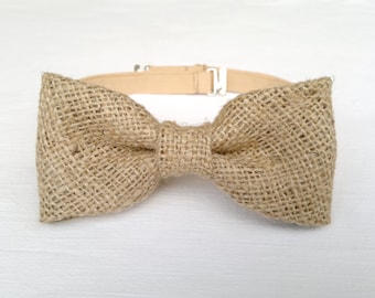Burlap bow tie. Men's rustic bow tie. Handmade Wedding Prom Debs bow tie wedding groomsmen gift informal