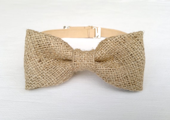 Burlap bow tie. Men's rustic bow tie. Handmade Wedding Prom Debs bow tie wedding groomsmen gift informal