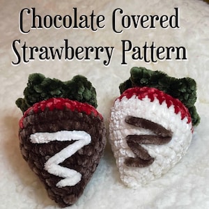 Chocolate Covered Strawberry Crochet PATTERN, Amigurumi Strawberry Pattern, Plush Pattern, PDF crochet pattern, Car Rear View Hang pattern