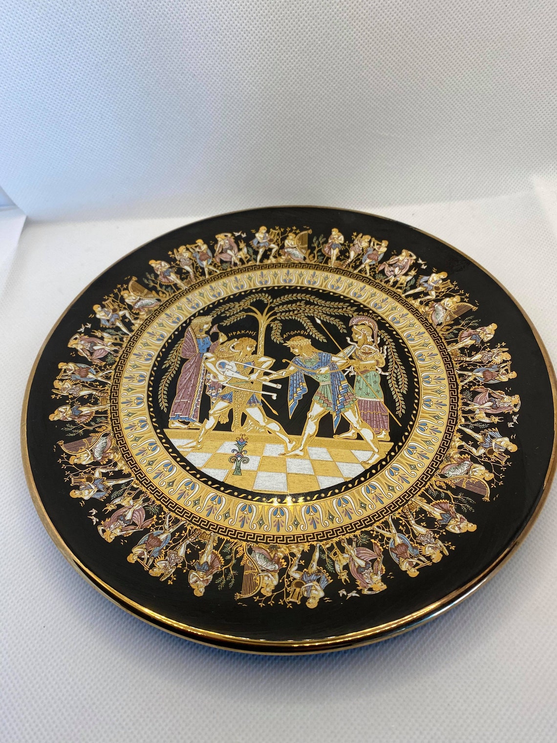Greek Greek plate 24k Greek plate handmade Greek plate Etsy