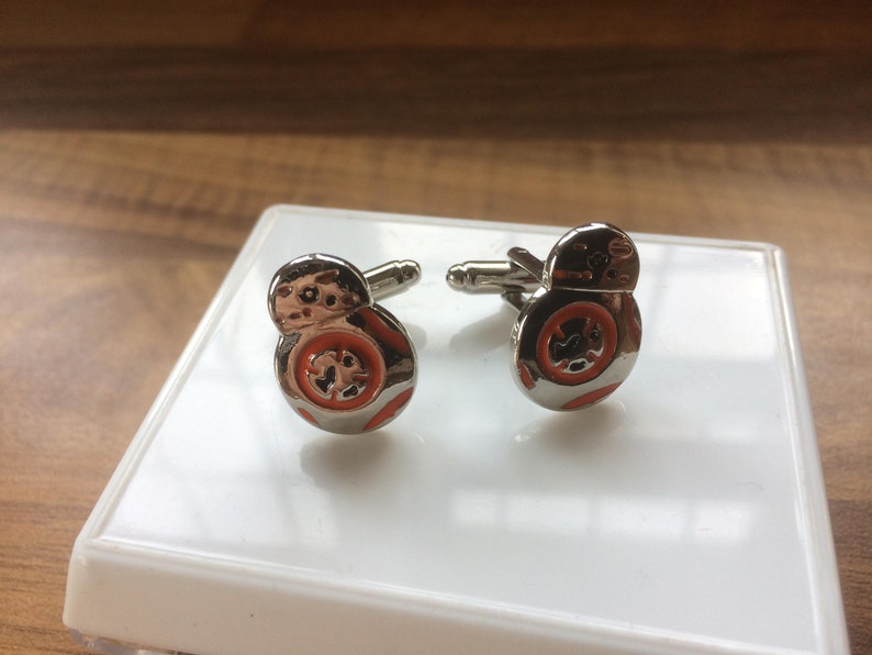Star Wars BB-8 droid cufflinks in silver tone