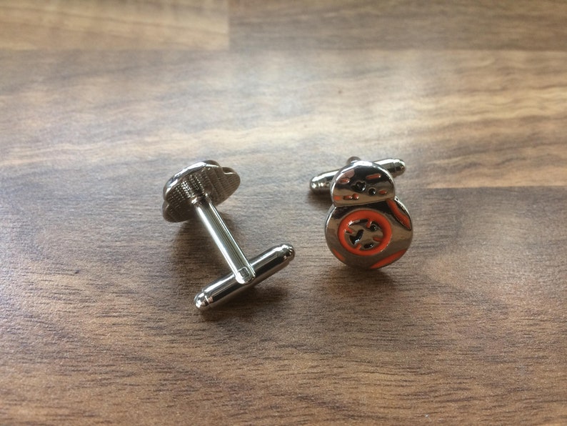 Star Wars BB-8 droid cufflinks in silver tone