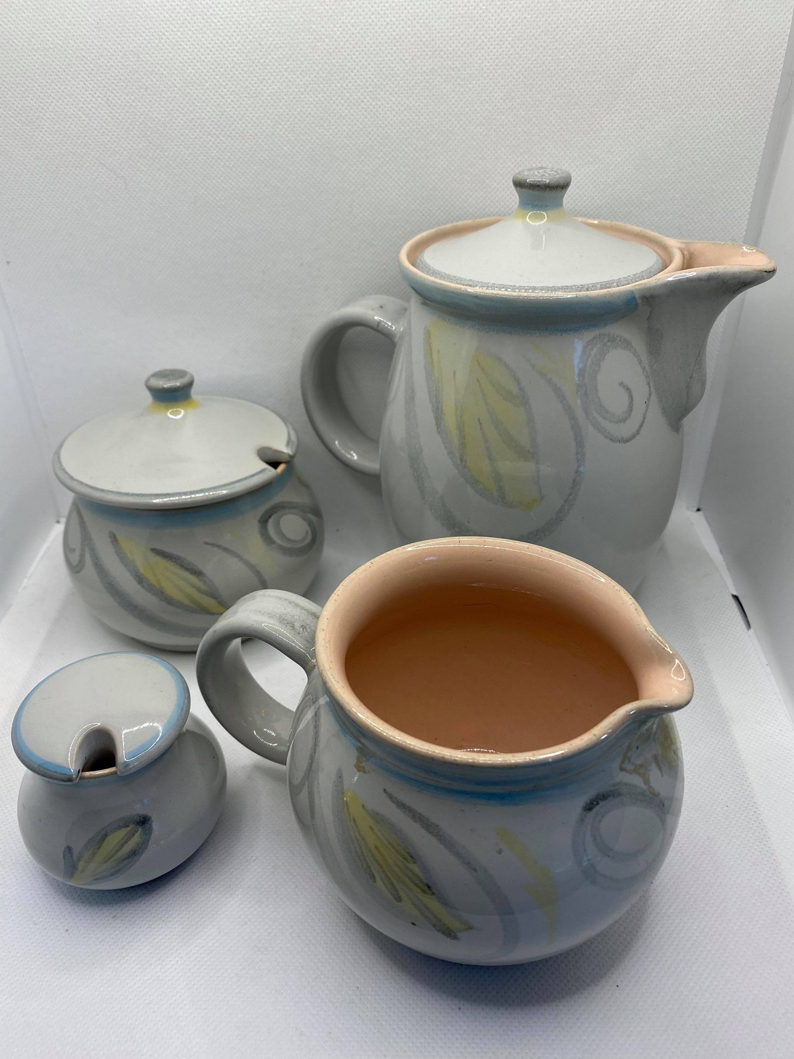 Denby pottery Denby tea set milk jug sugar bowl preserve Etsy
