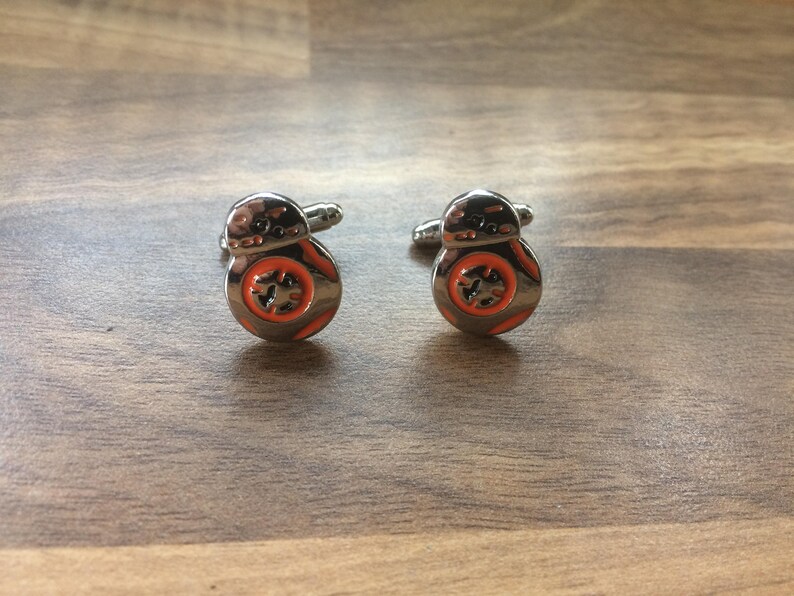 Star Wars BB-8 droid cufflinks in silver tone