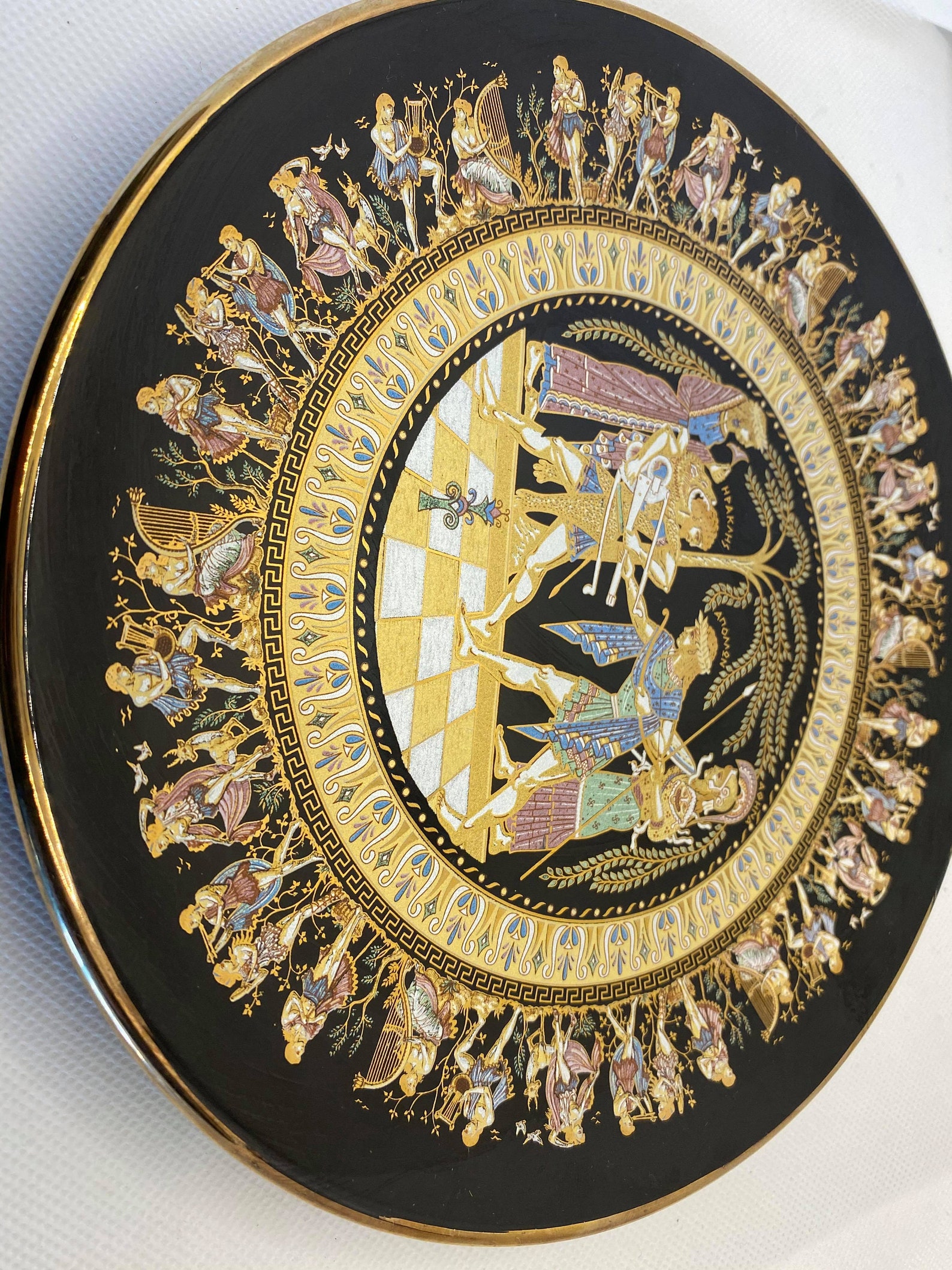 Greek Greek plate 24k Greek plate handmade Greek plate Etsy