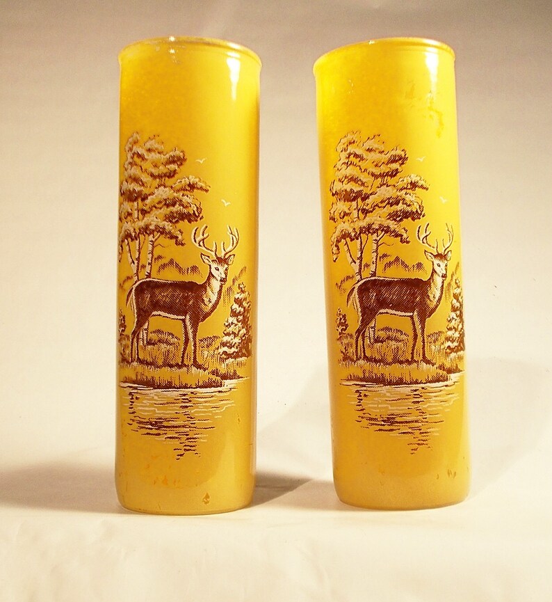 Set of two deer votive candles Etsy