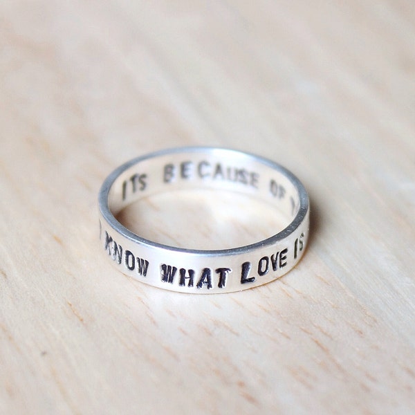 Personalized ring, Personalized silver ring, Custom ring, Custom silver ring, Engraved ring, Quote ring, Stamped ring, Secret message ring