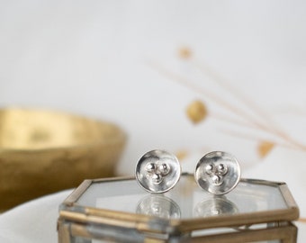 Recycled Silver Circle Stud Earrings