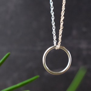 Silver Ring Pendant Necklace | Artisan Handmade Jewellery | Minimalist Contemporary Jewelry