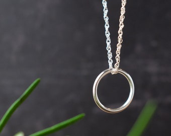 Silver Circle Pendant Necklace | Artisan Handmade Jewellery | Minimalist Contemporary Jewelry