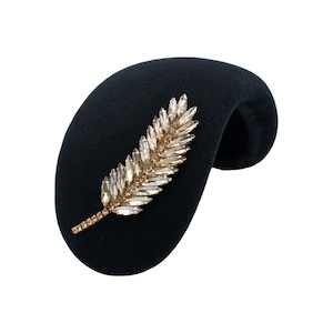 Black Headband | Luxury Millinery | Cocktail Hat | Felt Headpiece for Weddings, Races, Party