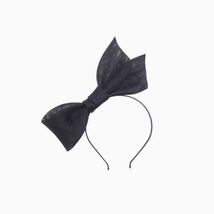 Black Fascinator Bow Headband for Weddings, Races, Party, Cosplay