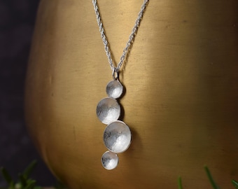 Sterling Silver Circles Necklace for Women handmade in Yorkshire UK