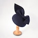 Navy Blue Fascinator Hat - Womens Wedding Hats - Large Bow Hat - Couture Millinery - Felt Pillbox Percher