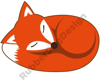 Fox Sleeping Design - Digital Clip Art Graphics for Personal or Commercial Use