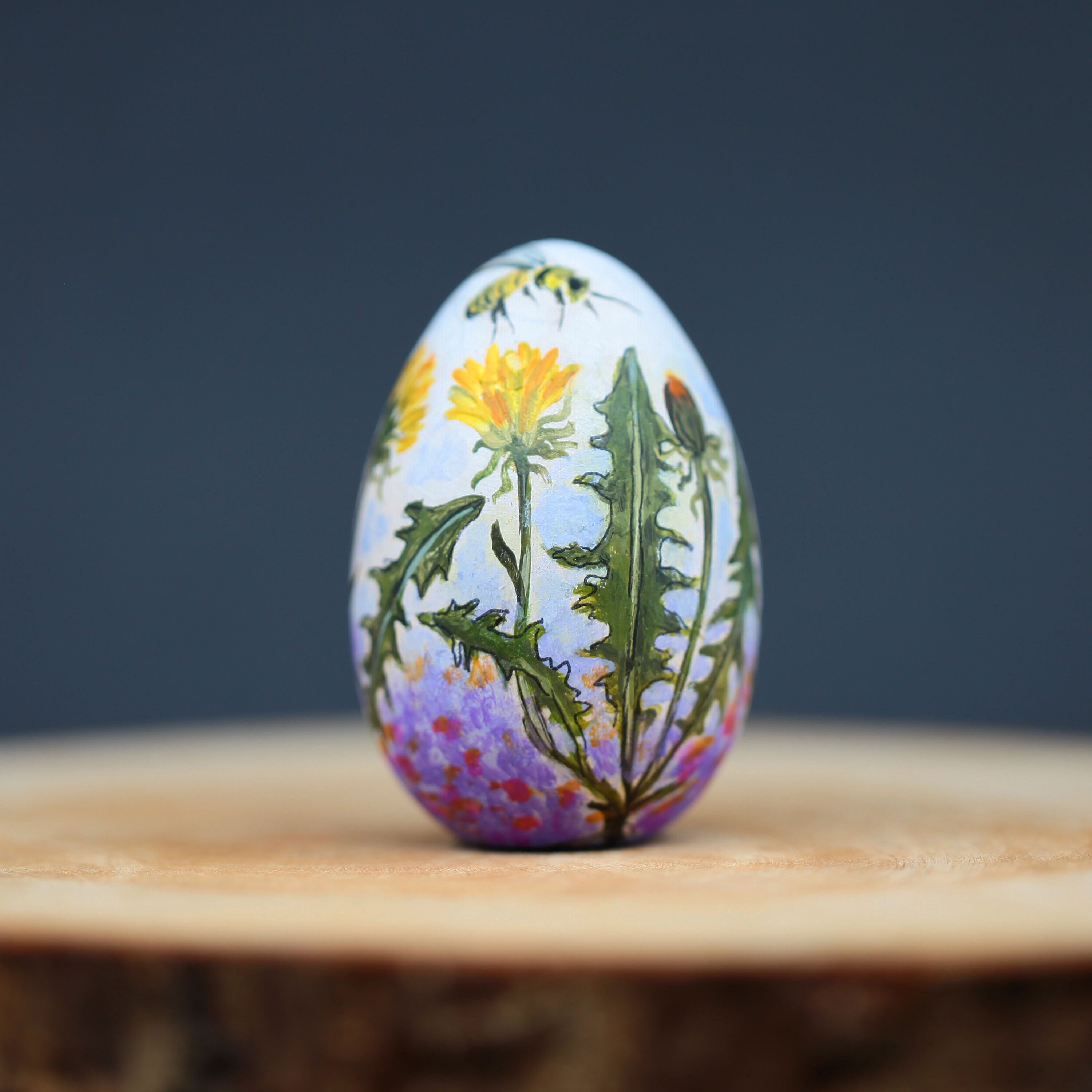 Hand Painted Wooden Easter Egg: Floral Pysanky Ornament - Etsy