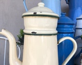 Vintage French Enamel Tiered coffee pot