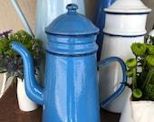 Vintage French Enamel Tiered coffee pot